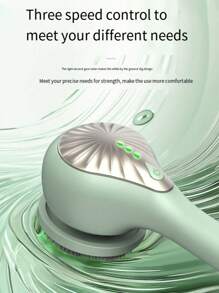 Cepillo de ducha eléctrico multifuncional, cepillo de ducha exfoliante profundo, cerdas suaves de alta calidad, masajea suavemente la piel, 6 cabezales de cepillo estándar, se pueden reemplazar a voluntad, 3 modos de baño, carga USB, equipado con una batería de 1200 MAh, duradero, cabezal de cepillo de silicona. El mango se puede desmontar, fácil de almacenar, certificación IP67 a prueba de agua, es una herramienta ideal para bañarse y masajearse. - Dorado - Ver 7