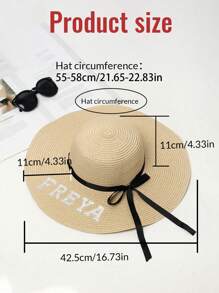 1pc Personalized Adjustable Beach Hats, Bridesmaid Hats, Custom Name Bachelorette Hats - Style a - View 3