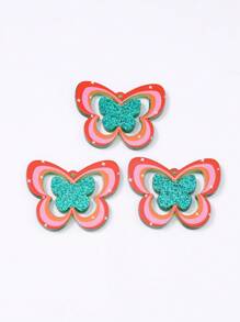 10pcs/Pack Cute 4-Point Star Hollow Butterfly Pendant, For Necklace, Keychain, DIY Jewelry Making, Daily Wear - Multicolor - View 3