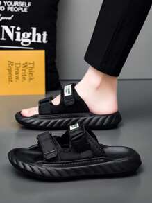 Men's Slippers, 2025 Summer New Style Outdoor Wear, Odor Resistant Thick Sole Beach Flip Flops, Men's Non-Slip Wear-Resistant Sports Thong Sandals - Black - View 7