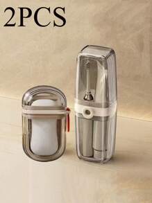 Doppelschicht-Design Reise-Seifenbox mit Deckel und 3-in-1 Mundspülbecher, wasserdichte Seifenbox, tragbarer 3-in-1 Mundspülbecher zum Zähneputzen, multifunktionaler Reise-Organizer, Mini-Luxus-Reise-Seifenbox für Zuhause, doppelschichtig versiegelt mit ablaufbarer Seifenbox, Rückkehr zur Schule