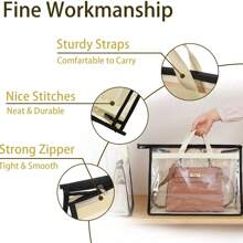 PVC Cabinet Storage Bag For Women Handbags, Shoulder Bags, Wallets - Dust-Proof Transparent Zipper Storage Bag With Handle, Suitable For Various Room Types, Bedroom Closet, Etc - Multi-Functional Shelf Installation System - Multicolor - View 5