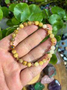Pulseira de Citrino e Pedra Natural 1Pc/6mm que Promove Abundância e Sucesso, Adequada para Homens e Mulheres