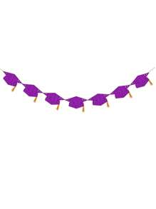 1 pieza Bandera decorativa para graduación 2025 con brillo, Felicitaciones Graduado, con borla, bandera de felicitaciones para fiesta de graduación universitaria