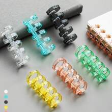 Set de 5/10 piezas de anillos sueltos de plástico transparente para cuadernos de hojas sueltas, capacidad hasta 100 hojas, adecuado para entusiastas de la lectura, organización de documentos, oficina diaria, almacenamiento de libros - Multicolor - Ver 11