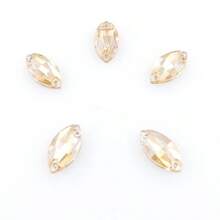 Szkło w kształcie navette, wielokolorowe, błyszczące, ręcznie robione, do szycia, kryształowe, ręcznie szyte, kryształki ozdobne, płaskie z tyłu, z otworami, klejnoty, akcesoria DIY, kamienie do przyszywania, strass do ozdabiania ubrań, sukienek, toreb, butów, broszek, kolczyków, rękodzieła