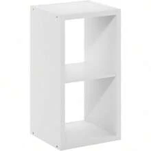 Organizador de almacenamiento cúbico decorativo con parte trasera abierta para cubículo, 2, blanco - Blanco - Ver 1