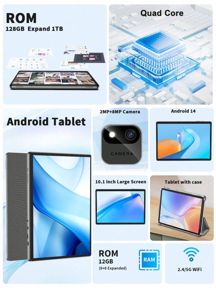 Relndoo 2025年モデル Android 14 タブレット Amazon.com : 2025 Tablet, Android 14 Tablets 10 inch with