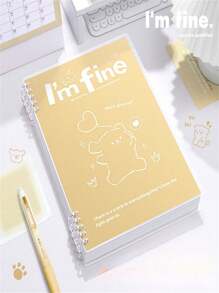 Cuaderno de anillas extraíble atractivo A5, blocs de notas rayados de 60 hojas, estético - Multicolor - Ver 17