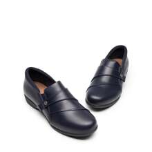 Women Loafers Slip On Flats With Arch Support 0.98-Inch Heel Comfortable Business Casual Work Office Loafers Shoes - Màu xanh lam - Xem 7