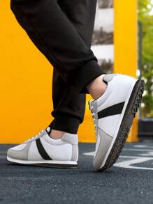 Youth Unisex Sports Shoes, Fashion Mix-And-Match Casual Shoes, Classic Retro Shoes, Lightweight Breathable Running Shoes, Comfortable Non-Slip Trainers, Student Campus Sneakers, Street Style Travel Hiking - Grey - View 7