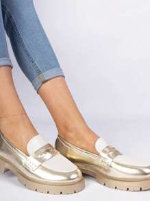 Moccasins With A Thick Sole Presto - Gold - View 3