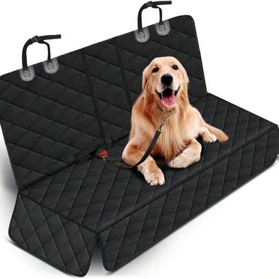 Cubierta de asiento para perros de coche con cuerda, protector de asiento trasero para mascotas a prueba de agua, antideslizante y universal para sacar a pasear a los perros