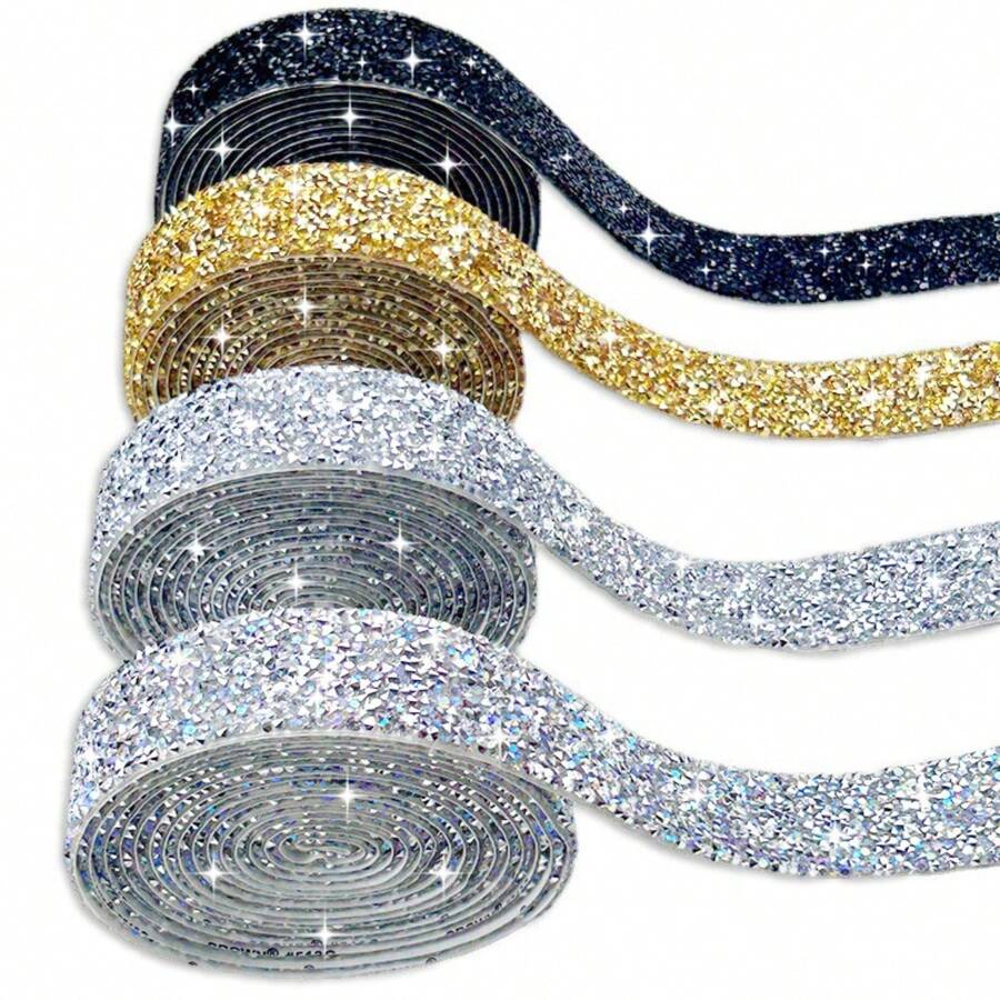 1 Roll Rhinestone Sticker Strip, Self-Adhesive Decorative Rhinestone Tape For DIY Craft, Suitable For Clothing, Shoes, Bags, Vehicles, Phones, Weddings, Mother's Day, Graduation, Back To School Gifts