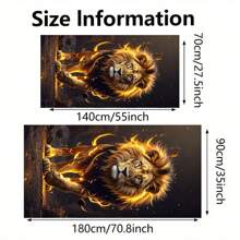 1 pièce Extra grande, légère, en microfibre, séchage rapide, serviette de plage anti-sable avec imprimé lion majestueux en flamme - idéale pour la plage, la piscine, le camping et les voyages, entretien facile, vacances d'été, décoration de salle de bain, accessoires de plage