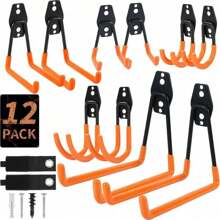 Assorted Garage Hooks Bundle, Steel Heavy Duty Garage Storage Hook With Anti-Slip Coating For Organization. Anchors And Screw Included For Wall Mount-YYL