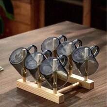 12/6/4/2pcs Set Black Heat-Resistant Glass Tea Cups, Suitable For Home, Office, Drinking Water, Tea, Juice, Concentrated Coffee, Etc. - Black - View 1