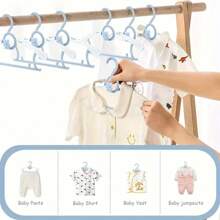 20-5 piezas Perchas de plástico antideslizantes, perchas para armario con diseño antideslizante, aptas para ropa de recién nacido, pantalones de niño pequeño, perchero, almacenamiento y organización