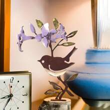 1 件彩色铁鸟和花篱笆装饰品，生锈系列花园装饰户外草坪雕像，装饰花园桩礼物 - 彩色 - 查看 9