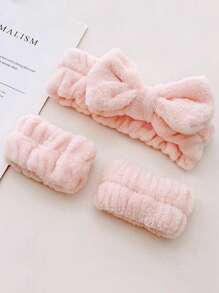 Facial Hair Band Wrist Strap Three Pieces Set Of Water Absorption And Moisture Proof Hair Band Head Band Women's New Hair Cleansing Device