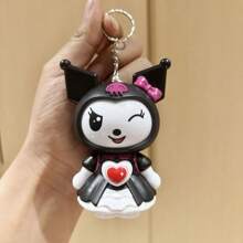 Sanrio 1 pezzo Portachiavi Kuromi Sanrio, giocattolo creativo antistress con espressione del viso che cambia, ciondolo bambola Kuromi multiesepressiva, adatto per decorare chiavi, borse e altri articoli