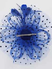 1 Piece Royal Blue Women's Mesh Flower Fascinator With Headband And Clip Wedding Tea Party Kentucky Derby Fascinator Hats, Gifts, Hair Accessories, Classy, Festival Outfits, Rave Accessories, Gala Night