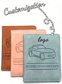 Personalized Custom Text PU Leather Vehicle Folder With Transparent Pouch - Organize Car Insurance, Registration Card And Car Documents - Ideal Gift For Men, Car Truck, Motorcycle And Trailer Owners, Bohemian Style - Multicolor - View 1