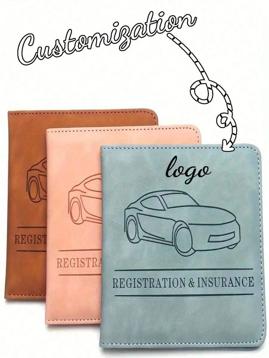 Personalized Custom Text PU Leather Vehicle Folder With Transparent Pouch - Organize Car Insurance, Registration Card And Car Documents - Ideal Gift For Men, Car Truck, Motorcycle And Trailer Owners, Bohemian Style - Multicolor - View 1