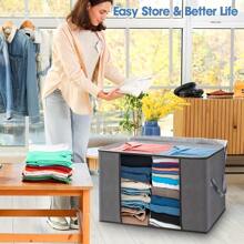 6pcs Set Of Foldable Quilt Storage Bags, Dust-Proof Bags, Thickened Large-Capacity Storage Bags, Moving And Packing Bags, Visible Storage And Luggage Packing Bags, Clothing Protection Bags, Student Dormitory Storage Under The Bed, Bedroom Seasonal Clothing Storage And Organization Artifact, Under-Bed Storage.