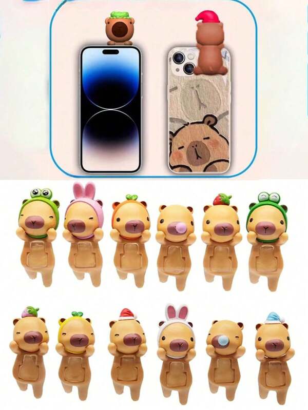 1pc High Quality Capybara Doll Decoration, Cute Blind Box Statue, Suitable For Mobile Phone, Car, Home Decoration, Great Gift
