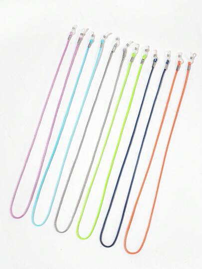 6pcs Solid Color Neutral Style Eyeglass Chains, Women's Fashion Glasses Chains, Reading Glasses Chains, Anti Drop Hanging Ropes, Eyeglass Ropes, Silicone Anti Slip Eyeglass Accessories, Suitable For Travel And Outdoor Sports.