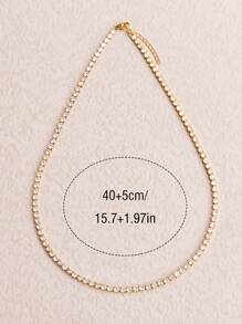 1pc Claw Chained Necklace With Single Row Cubic Zirconias, Copper Alloy Chain Inlaid With Synthetic Zirconia, Suitable For Women's Daily/Party Wear