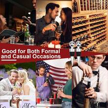 Wine Stoppers, Stainless Steel Bottle Stoppers For Red Wine Champagne Beer Saver Collection, 2 Pieces - 銀色 - 查看 4