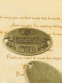 金属复古标签 DIY 包包衣服帽子缝纫标签服装配饰复古银青铜合金标签包包 DIY 配饰手工制作字母标签纽扣合金吊坠标签纽扣用于 DIY 珠宝制作缝纫服装装饰，金属纽扣标签吊坠 DIY 工艺手工制作配件工艺装饰手工服装配饰装饰 DIY 手工服装标签，DIY 珠宝配饰吊坠