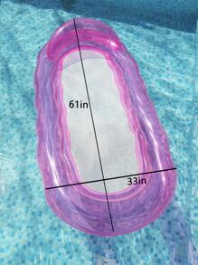 1 pieza Hamaca inflable de agua, diseño de ola transparente, flotador de piscina y playa para adultos para fiestas, regalo perfecto de verano, tumbona flotante multifuncional para diversión y descanso de vacaciones de adultos, artículos esenciales de playa, accesorios de playa