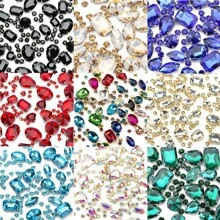 130 peças de strass de cristal de tamanhos variados, garras de vidro costuradas, enfeites de strass com parte traseira plana para artesanato faça você mesmo, roupas, sapatos, vestidos, acessórios de joias