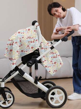 1 pieza Cubierta de asiento de coche para bebé con protección solar, suave, transpirable y liviana de muselina, cubierta transpirable para portabebés, cochecito de verano