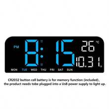 1 stuk 10-inch LED digitale wandklok, digitale wekker voor de slaapkamer met groot display, temperatuur/aftellen/automatisch dimmen/snooze-functie - 12/24 uur, moderne digitale wandklok, cadeau voor verjaardag, afstuderen, kamerdecoratie, wandklok, slaapkamerdecoratie, slaapzaaldecoratie, terug naar school, schooldecoratie, schoolverrassing