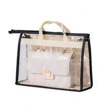 PVC Cabinet Storage Bag For Women Handbags, Shoulder Bags, Wallets - Dust-Proof Transparent Zipper Storage Bag With Handle, Suitable For Various Room Types, Bedroom Closet, Etc - Multi-Functional Shelf Installation System - Multicolor - View 9