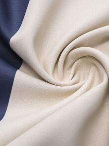 男士复古保龄球条纹和几何印花纽扣口袋衬衫 - 寶藍色 - 查看 4