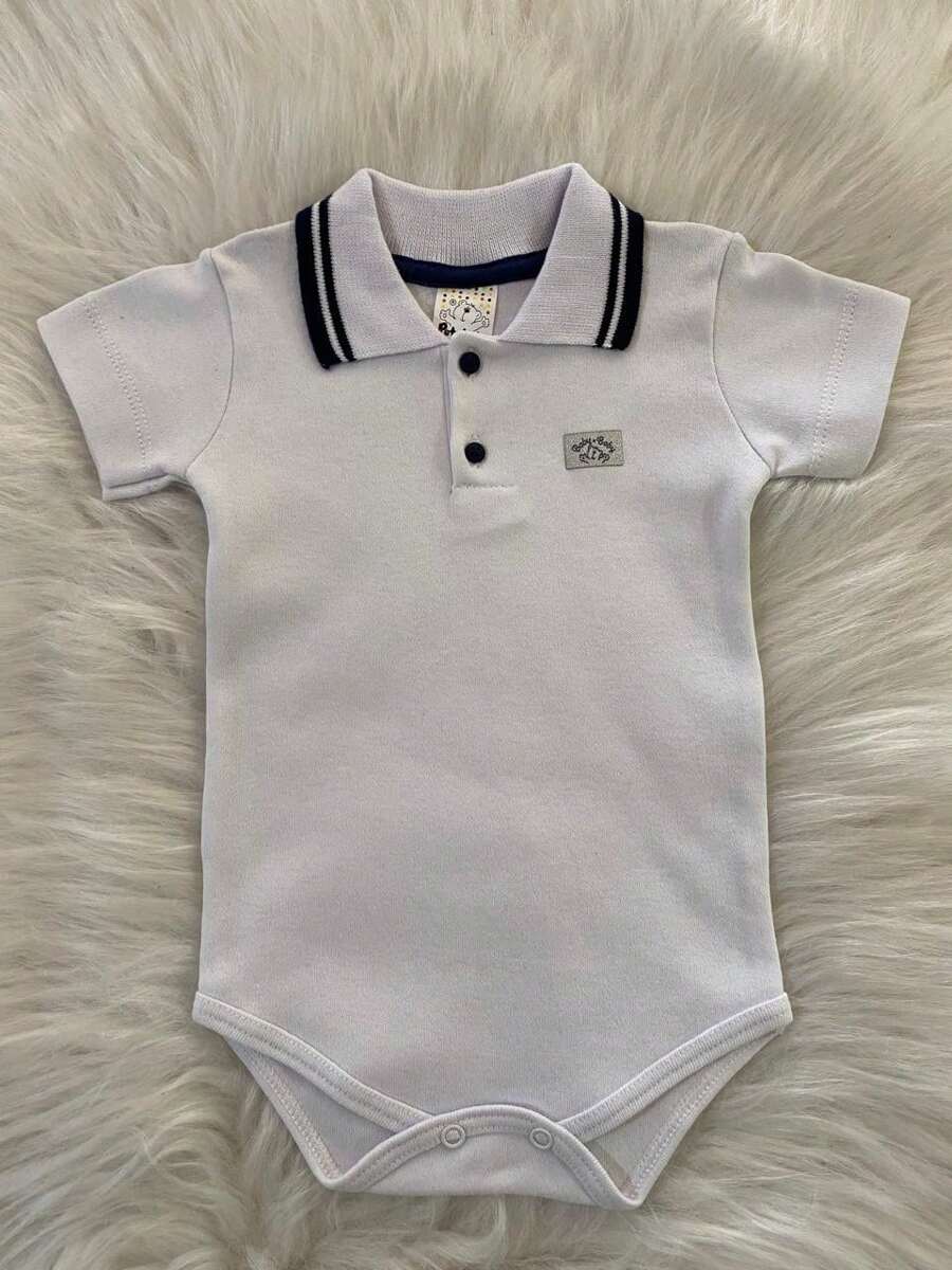 Baby Boy's Polo Neck Bodysuit - Short Sleeve - Blanco - Ver 1