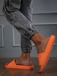 Men's Flexible Rubber Upper Anti-Slip PVC Sole Sandals - Orange - View 3