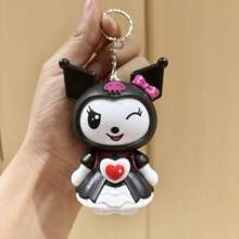 Sanrio 1 pezzo Portachiavi Kuromi Sanrio, giocattolo creativo antistress con espressione del viso che cambia, ciondolo bambola Kuromi multiesepressiva, adatto per decorare chiavi, borse e altri articoli