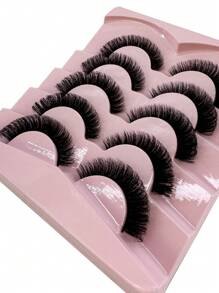 HBZGTLAD NEW 2 Box 10 Pairs Pairs Cat Eye Lashes Fluffy Faux Mink Lashes 8D Wispy Lashes Pack Dramatic Long Thick Volume Eyelashes False Eyelas - HB114 - 查看 4