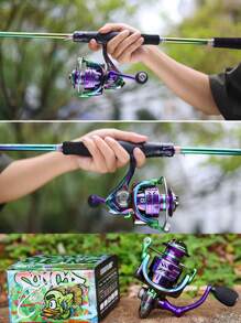 SOUGAYILANG 旋转式渔线轮 1000-5000 系列，高速旋转式渔线轮，齿轮比 5.0:1/4.7:1，旋入式手柄，轻便顺滑渔线轮，淡水咸水，适合旅行礼物度假鲈鱼鳟鱼垂钓 - 彩色 - 查看 11