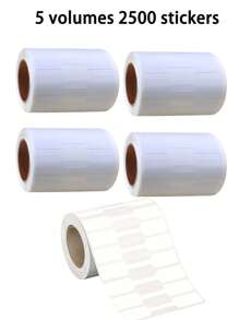 5 Volumes 2500 Stickers Jewelry Price Tags Stickers Roll For Necklace Ring Display Labels, Blank Self Adhesive Identification Tags, Price Marker Labels Accessories Display Paper (1 Roll, 500 Labels/Roll)