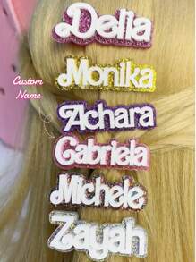 Customizable Acrylic Name Hair Clip - Personalized 3D Double-Layer Letter Design, Long Rectangle Duckbill Barrette For Everyday Styling & Unique Gift Idea, Creative, Hair Clip