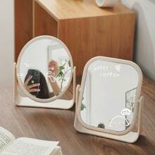 1PC Double-Sided Desktop Makeup Mirror - Stylish Standing Vanity Mirror For Dorm Room - Perfect For A Chic Beauty Routine