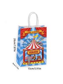 12pcs/Pack Circus Theme Party Favor Gift Boxes Paper Gift Bags Candy Cookie Boxes - Multicolor - View 2