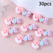 10/30pcs Glossy Resin "LOVE" Letter Pendant, Cute Alphabet Charm For DIY Bracelets Necklaces Earrings Jewelry Making, Valentine's Day Mother's Day Gift